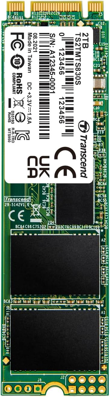 Transcend 2TB SATA III 6GB/S MTS830S 80 mm m.2 SSD 830S SSD TS2TMTS830S 2TB 80 mm, 2TB 80 mm