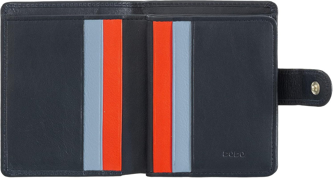 DUDU Damen Geldbörse aus echtes Leder, kleines Leder RFID-Kartenetui mit Reissverschluss, Münzfach,