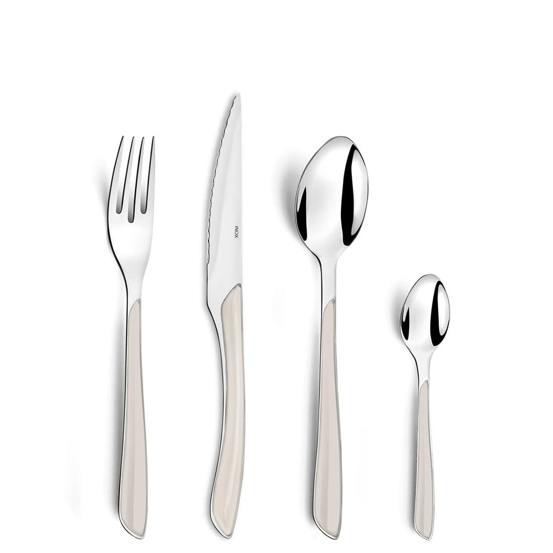 Amefa ECLAT Besteck Set, Weiss , Essbesteck 24-teilig, für 6 Personen, Edelstahl rostfrei, hochwerti
