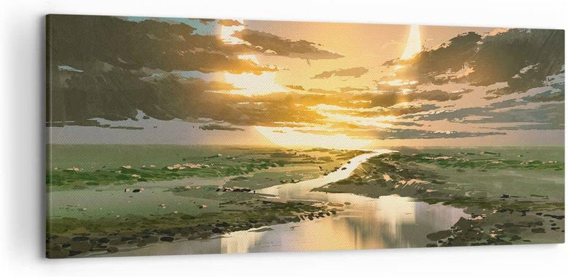 Wandbilder Dekoration Wohnzimmer natur natur Panorama Bilder auf Leinwand 120x50cm Leinwandbild mit