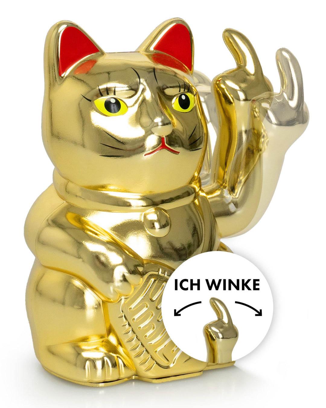 ANGRY CAT - Winkekatze Lucky CAT - Lustige winkende Katze - japanische Winkkatze - Dekoartikel Wacke