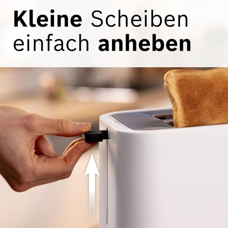 Bosch Kompakt Toaster MyMoment TAT3M121, entnehmbarer klappbarer Brötchenaufsatz, mit Auftaufunktion