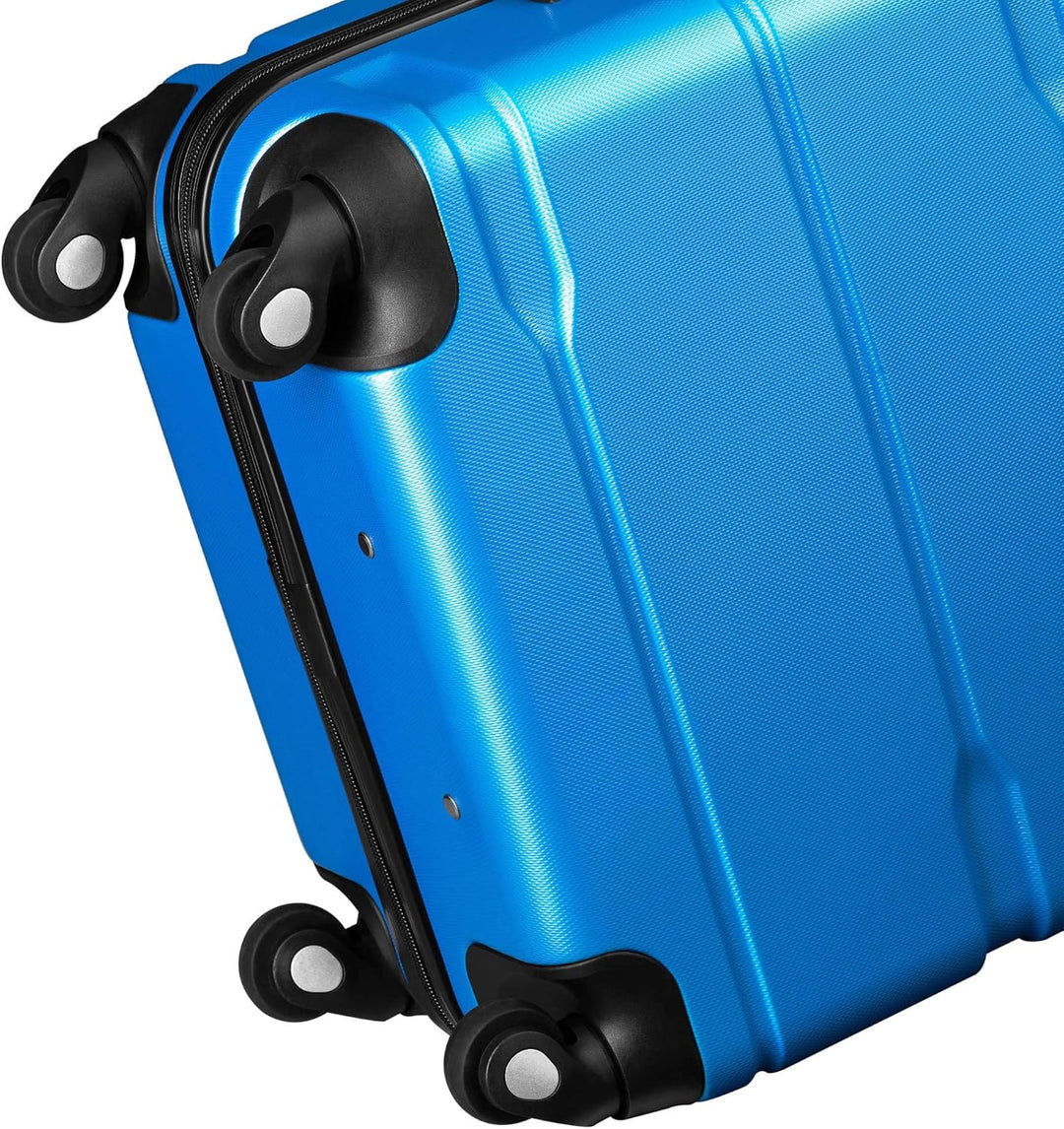 Zelsius Koffer Set 3 Stück, Blau | ABS Hartschalenkoffer mit Zahlenschloss, Doppelrollen und Innen T