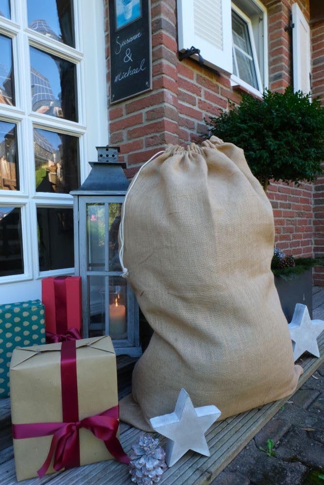Grosser Nikolaussack, Jutesack, Weihnachts-Sack, Weihnachten, Winter - Jute- (Natur, 120x70 cm) 115x