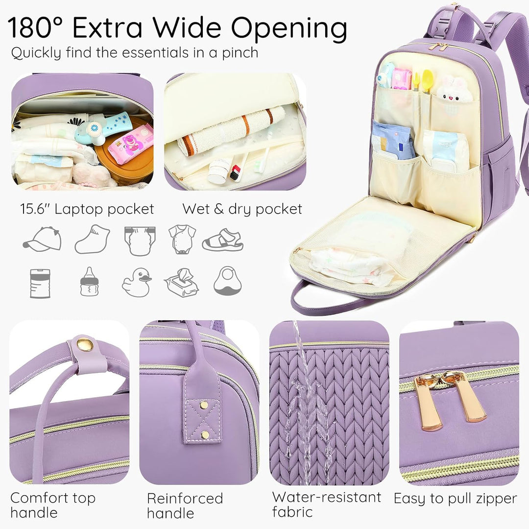AIJIEKE Wickeltasche Rucksack, multifunktionale, wasserdichte Wickeltasche, Reiseutensilien, Babytas