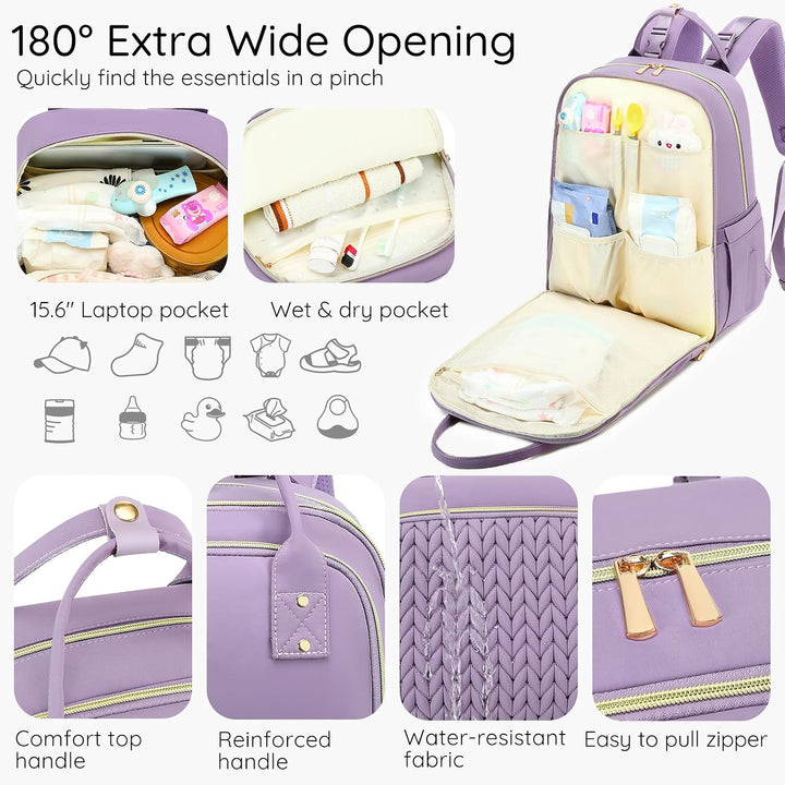 AIJIEKE Wickeltasche Rucksack, multifunktionale, wasserdichte Wickeltasche, Reiseutensilien, Babytas
