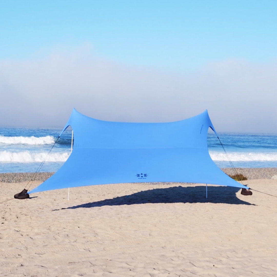Neso Strandmuschel Gigante 2,5 m hoch 3,3 x 3,3 m | verstärkte Ecken und Kühlfach | Farbe: Immergrün