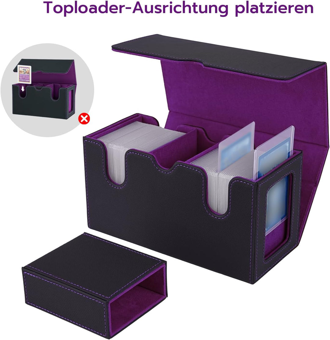 Doppelschicht Card Deck Box für MTG, 2 Commander Displays, passt für 200 Doppelt Eingehüllte Kartens