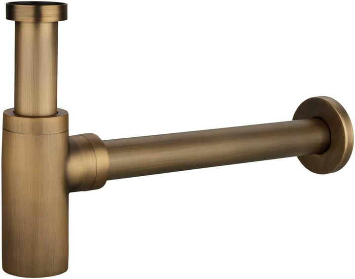 Waschbecken Siphon Abfluss Ablaufgarnitur Bad Wasserhahn Waschtisch Rohr Antik Messing Geruchsversch