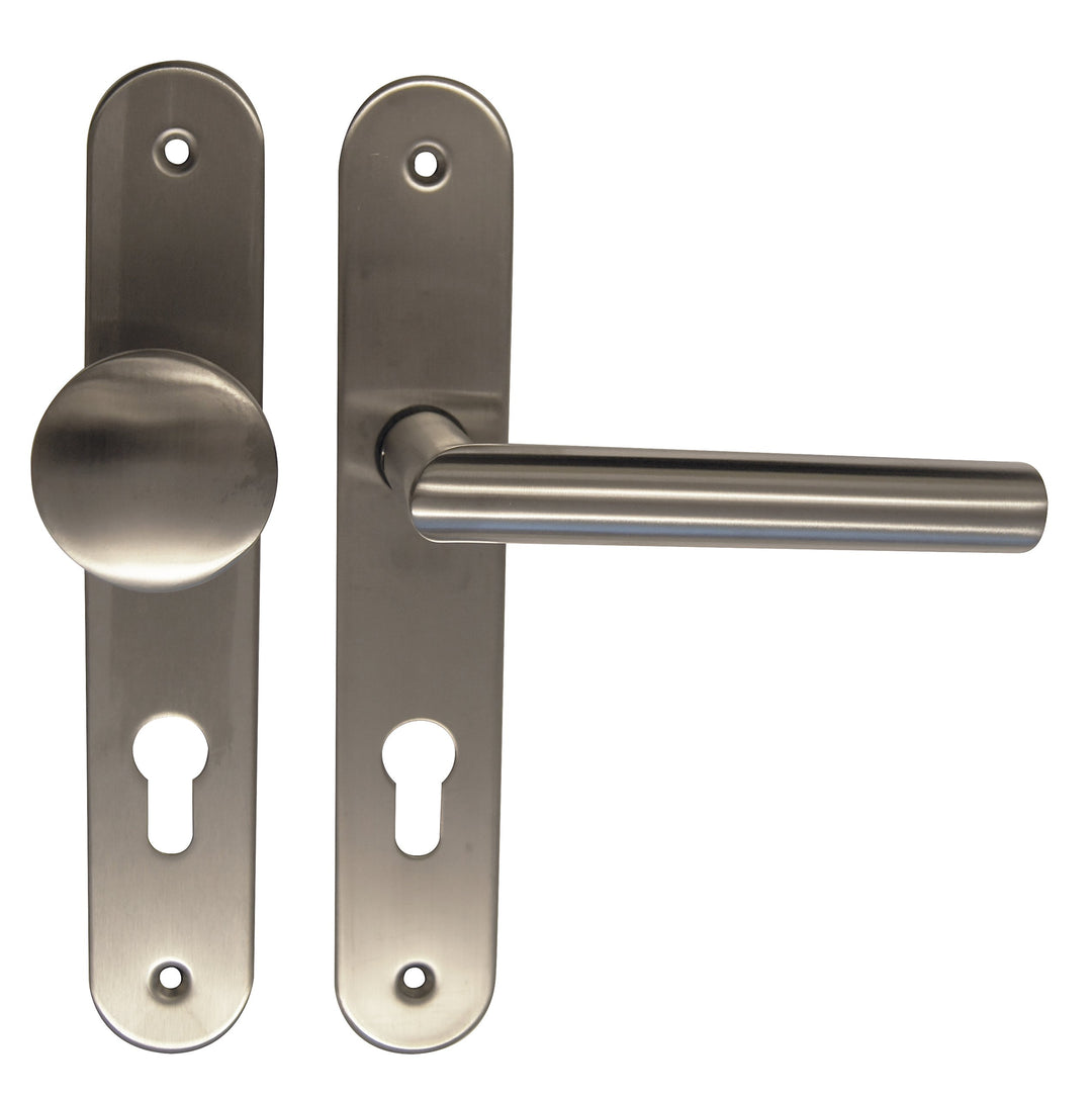 Alpertec 32854033 Edelstahl Martina-LS für Wohnungseingangstüren PZ DIN Links Drückergarnitur Türdrü