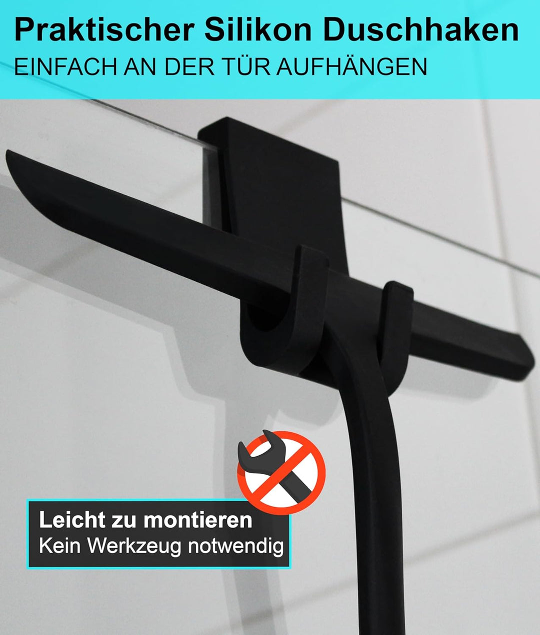 Duschabzieher schwarz, BLUMBACH® Abzieher Dusche mit Halterung 28 cm breit, Fensterabzieher Silikon