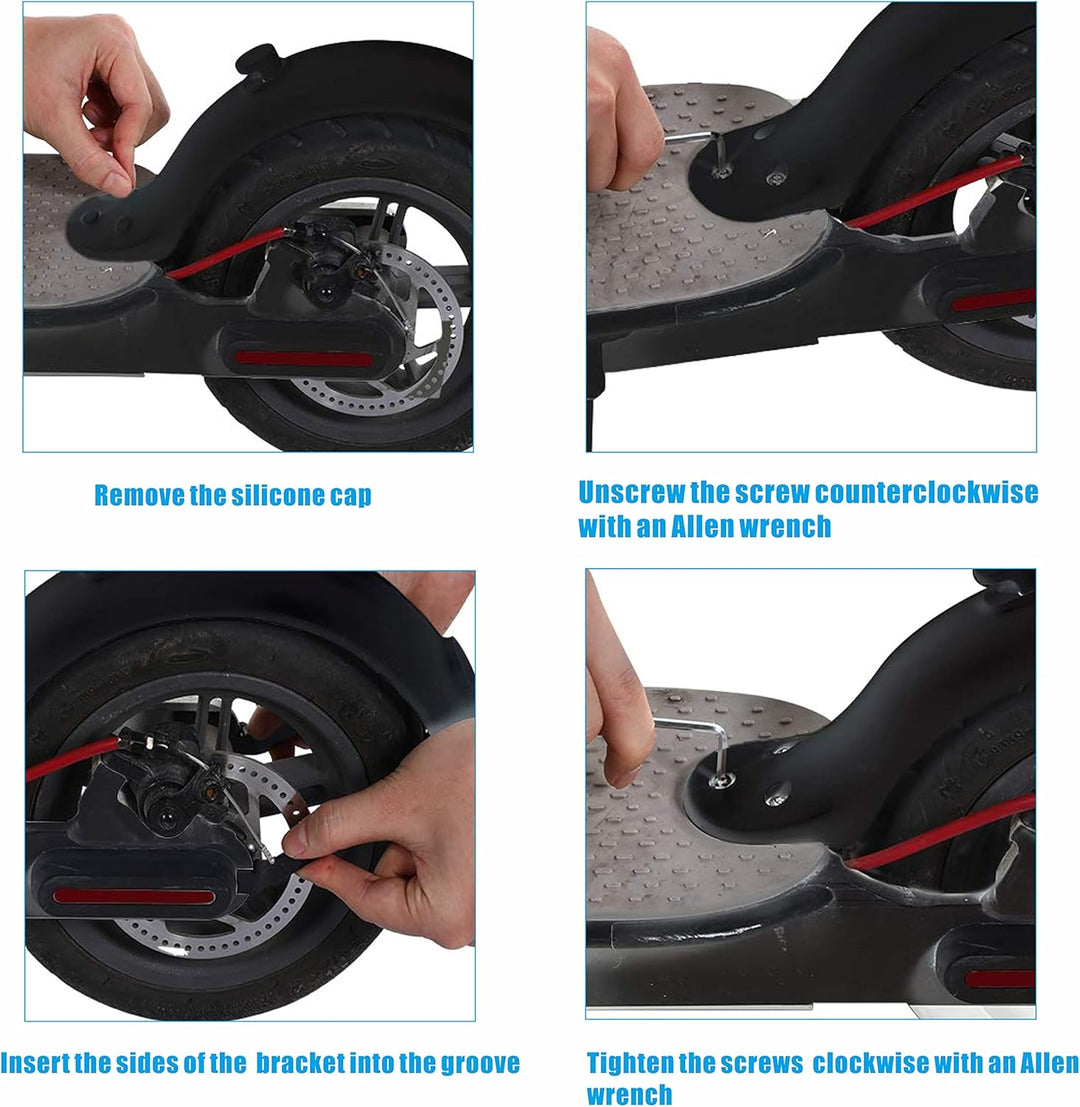 Yungeln Scooter Schutzblech + Rückleucht kompatibel für Xiaomi 1S M365 Pro Scooter - Schwarz