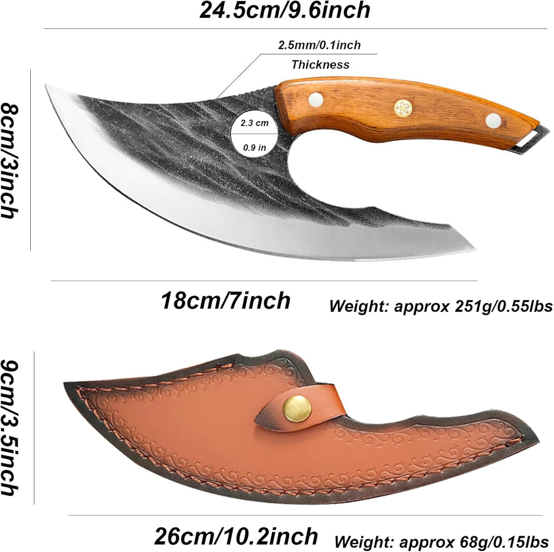 Haus und Outdoor-Kochmesser Ulu Style Chef Messer Hand geschmiedet Küchenmesser Full Tang High Carbo