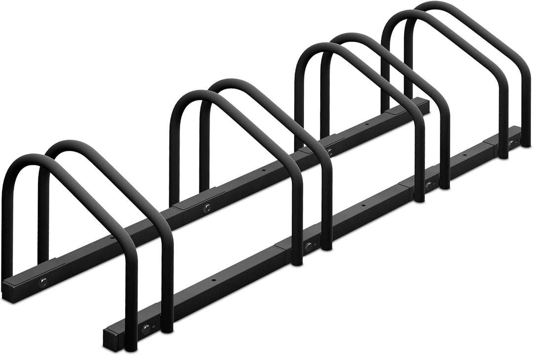 Relaxdays, 4 Fahrräder, Stahl Bodenparker, Reifenbreite 60mm, Abstellständer, Fahrradstand, anthrazi