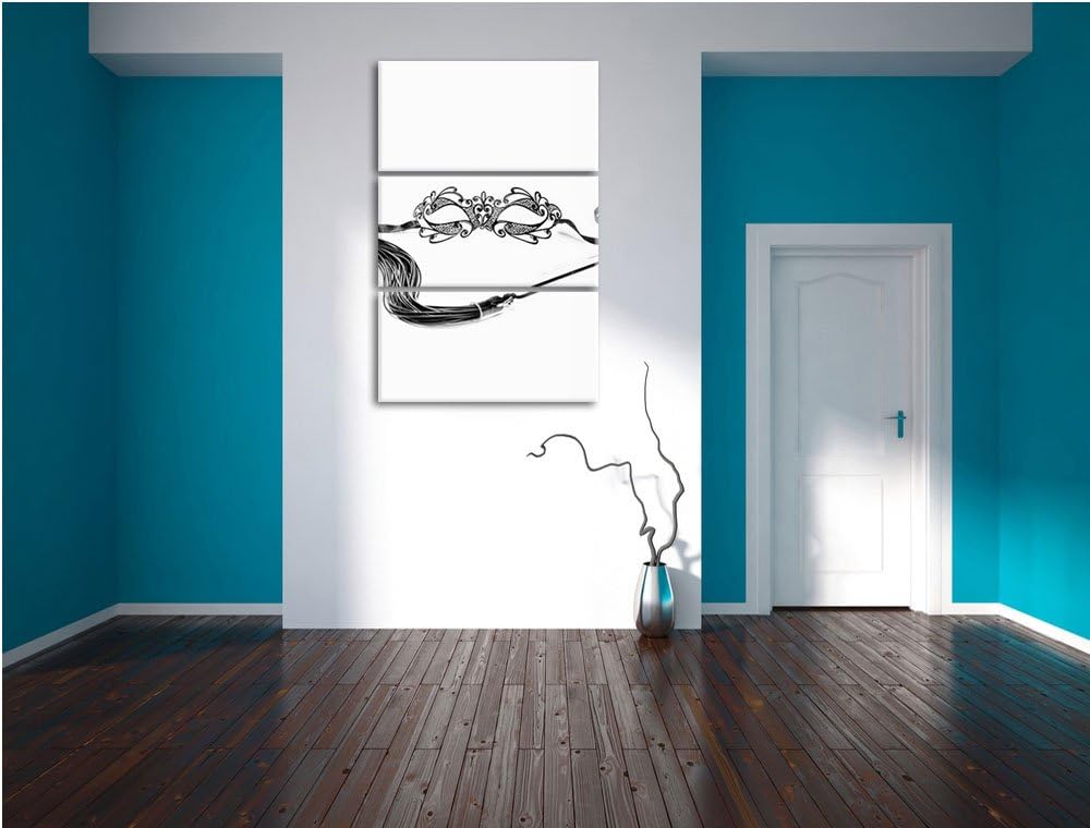 Pixxprint Sexy Frauenoberkörper mit Seilen / 3-Teilig/Gesamtmass 120cm Leinwandbild bespannt auf Hol