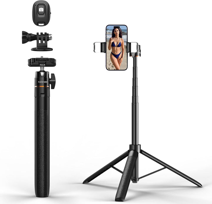 162cm Selfie Stick Stativ, Handy Stativ, Ausziehbarer Stativständer für Videoaufnahmen mit drahtlose
