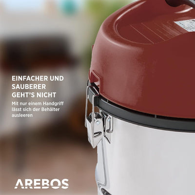 Arebos Industriestaubsauger 1300W | Nass- & Trockensauger | Mehrzwecksauger Wasser-Staubsauger | Wer