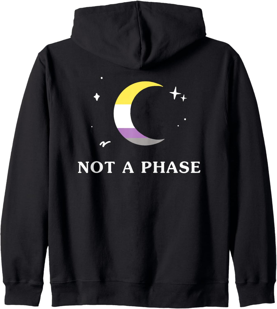 Keine Phase nicht-binäre LGBTQIA Pride Flagge Mond Kapuzenjacke