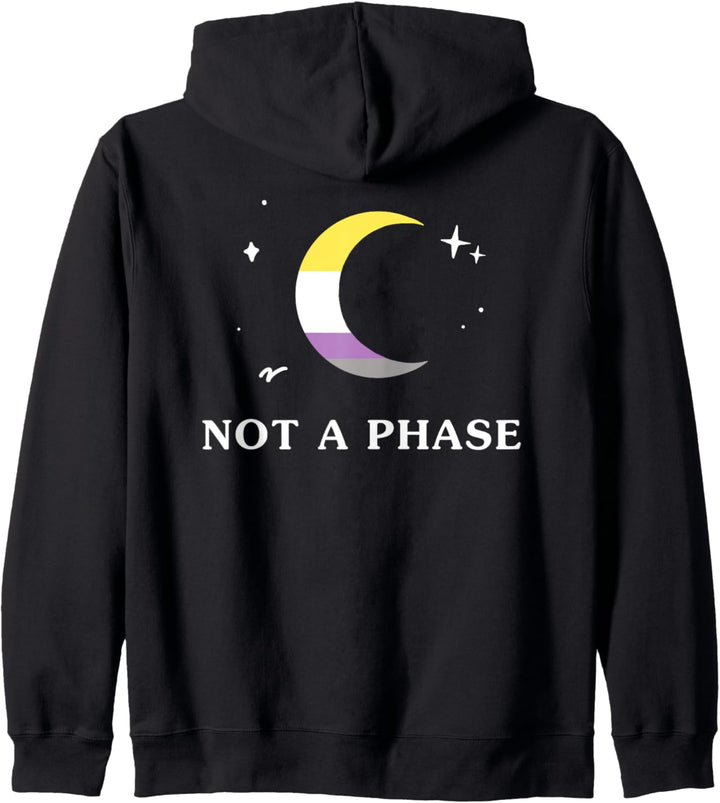 Keine Phase nicht-binäre LGBTQIA Pride Flagge Mond Kapuzenjacke