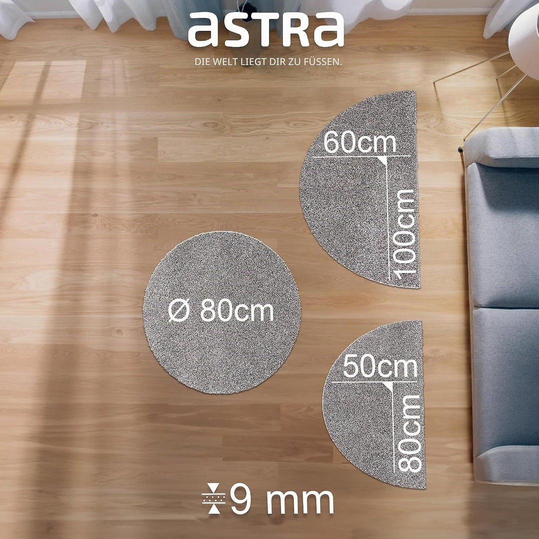 Astra rutschfeste Schmutzfangmatte innen waschbar - Grau ca. 80 cm (Rund) 80 cm (Rund) Grau, 80 cm (