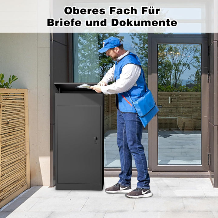 Paketbox Briefkasten mit Paketfach Paketbox Draussen Gross XXL Diebstahlgeschützter Paketbriefkasten
