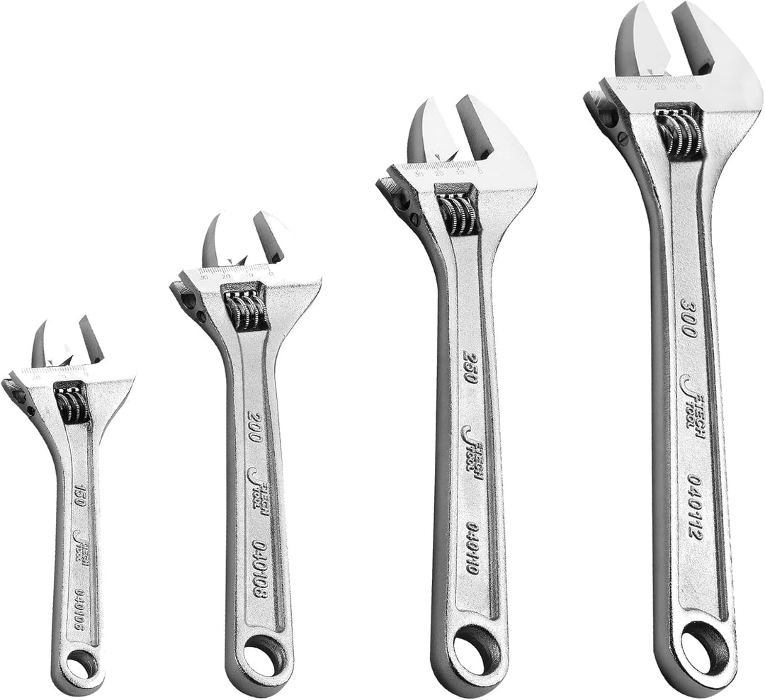 Jetech 4-tlg. Verstellbarer Schraubenschlüssel-Satz, Grössen 150, 200, 250 und 300 mm, Profi-Rollgab
