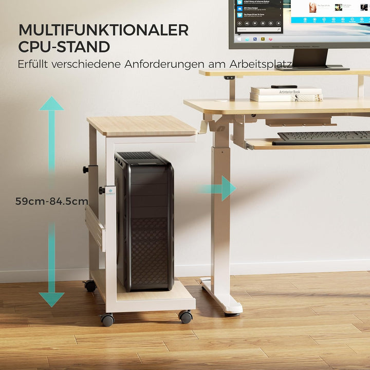 EUREKA ERGONOMIC Höhenverstellbarer Computer Tower Ständer, PC Ständer für PC-Tower, Mobiler PC-Gehä