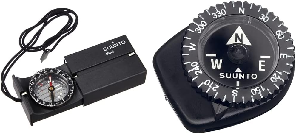 Suunto Kompass MB-6 Nördliche Ausrichtung Bundle mit Kompass Clipper L/B, Nördliche Ausrichtung Bund
