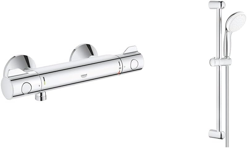 Grohe Grohtherm 800 Thermostate (Thermostat-Brausebatterie, DN 15) chrom, 34558000 & Tempesta 100 Br