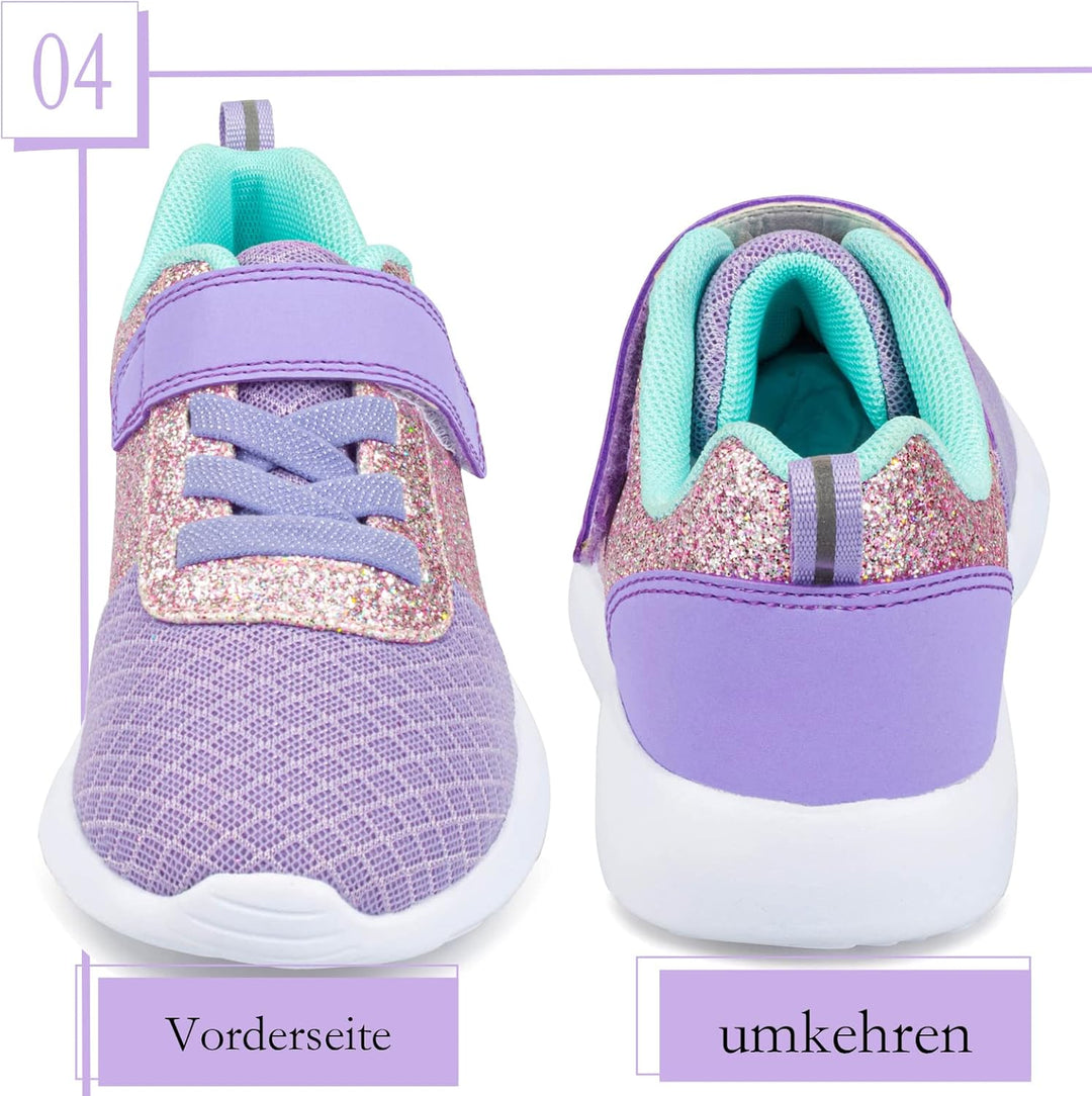 Mädchen Schuhe Kinder Turnschuhe Glitzer Sportschuhe Laufschuhe Hallenschuhe Sneakers Klettverschlus