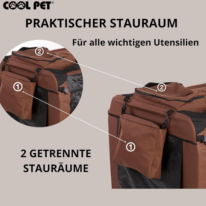 Transportbox 91 * 64 * 64cm 2XL, Hundetransportbox, Faltbare Hundetasche, Autobox, Box für Hund und