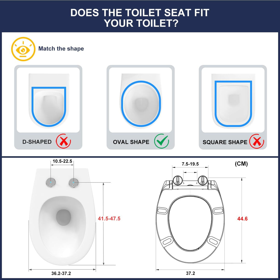 YEAUPE PRO Toilettendeckel mit Absenkautomatik, WC Sitz UV-beständig, klodeckel mit Quick-Release-Fu