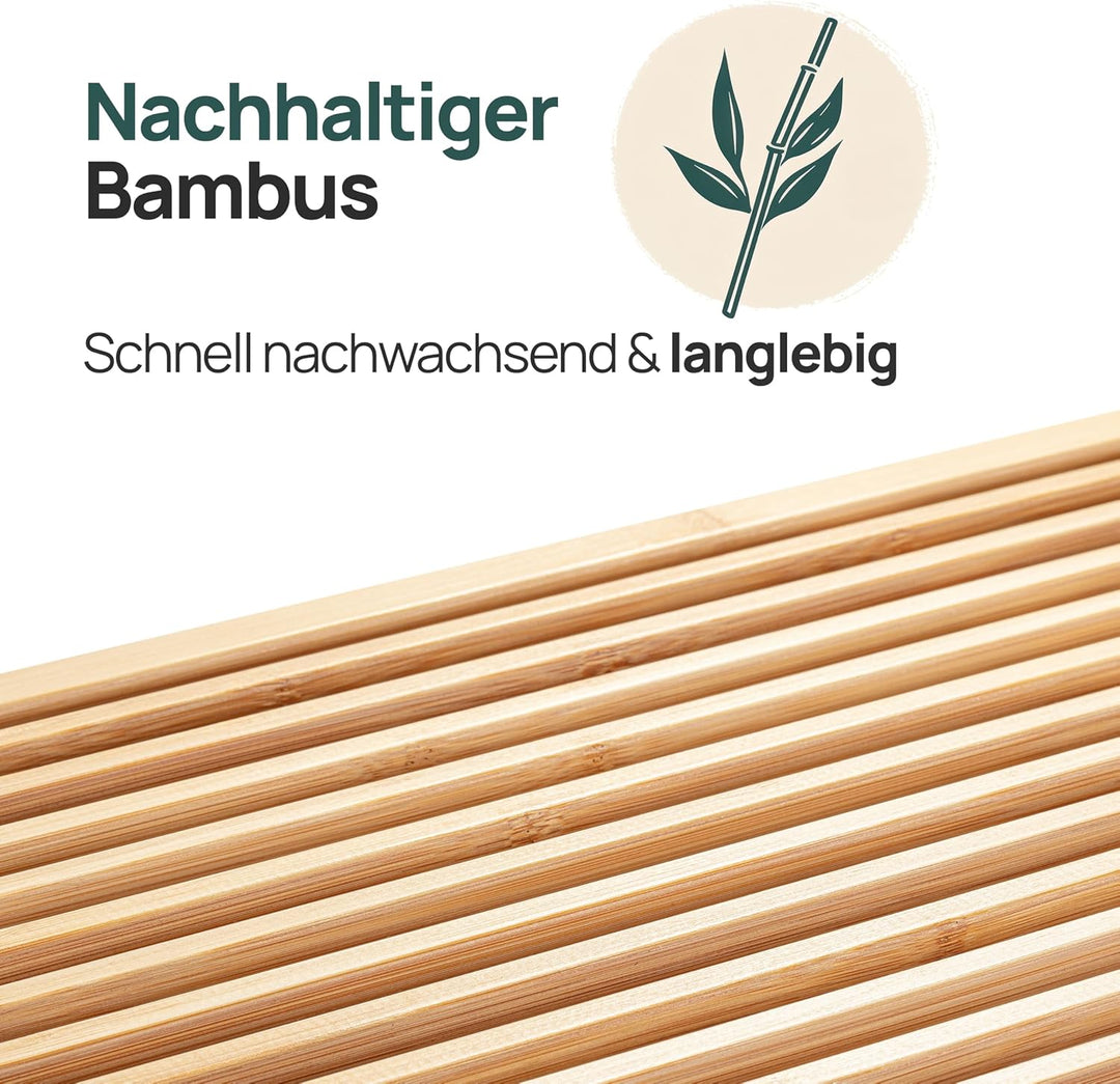 Bambus Schuhschrank - Schuhbank - Sitzbank mit Stauraum - Schuhregal Holz | BAM BOO BOX Schuhbank mi