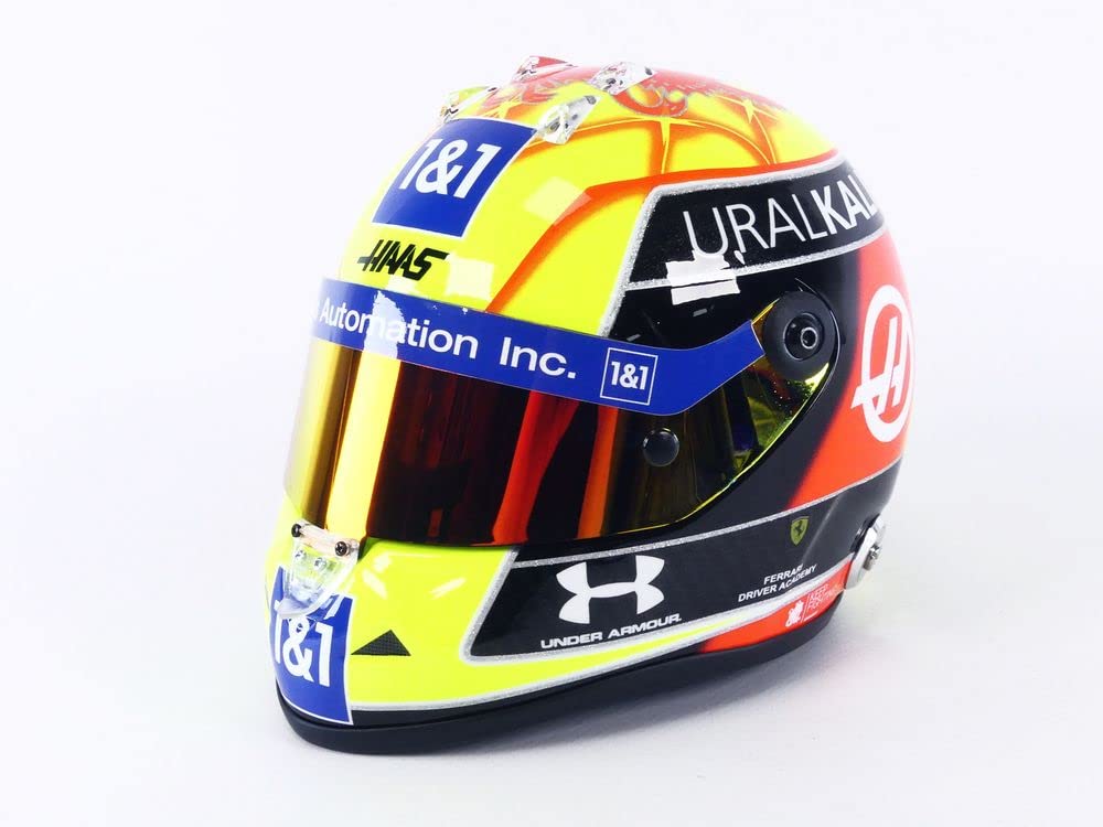 Mini Helmet MKS-MH-2-2021-R Miniaturauto aus der Sammlung, Gelb/Schwarz