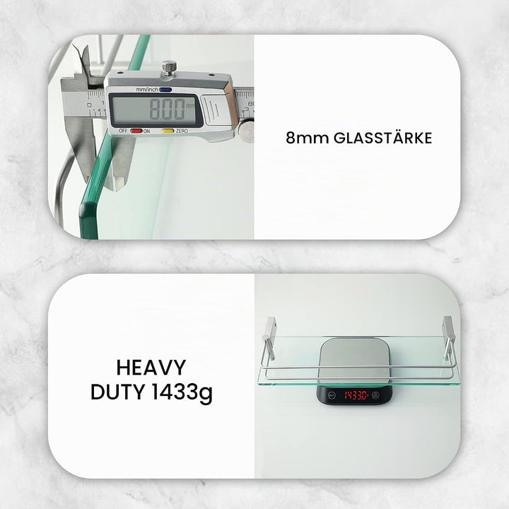 SAYAYO Duschablage Glasregal Edelstahl Duschregal Gebürstet Badezimmer Regal Duschkorb Shampoo Halte