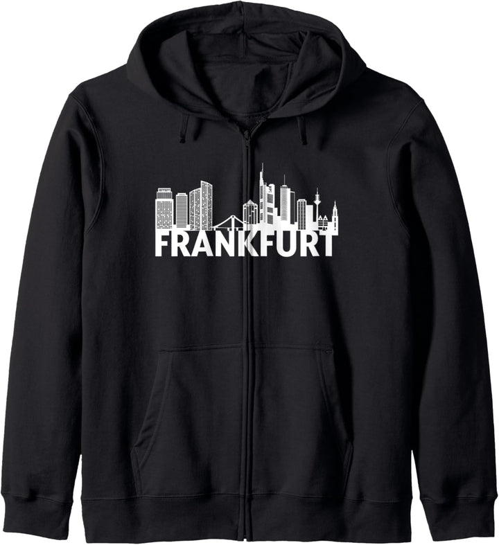Frankfurt am Main Germany City Skyline Silhouette Umriss Kapuzenjacke