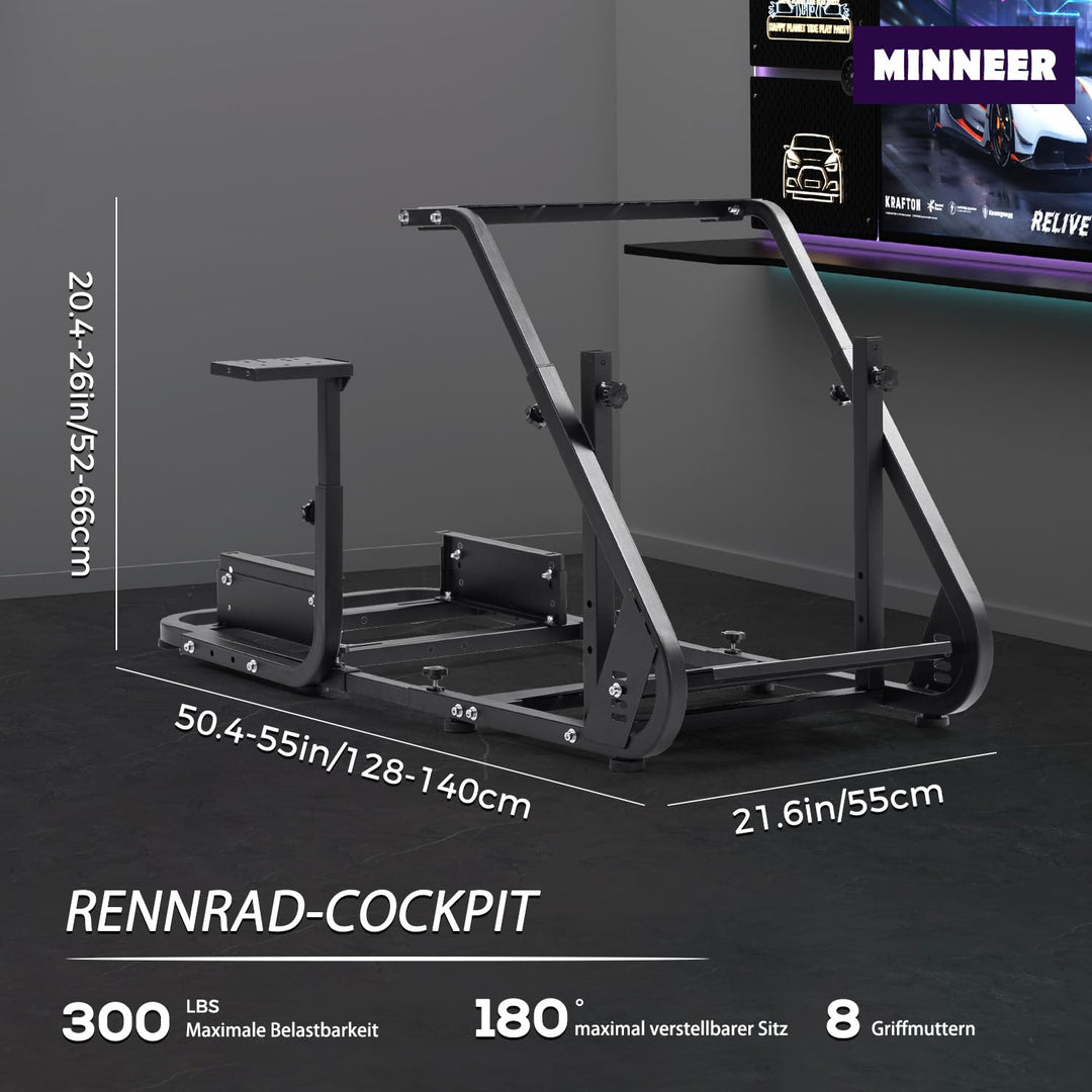 Minneer Racing Simulator Cockpit Applicable to Logitech G923/G29/G920/T248PS/ T248XBox /T300RS GT St