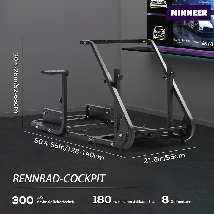 Minneer Racing Simulator Cockpit Applicable to Logitech G923/G29/G920/T248PS/ T248XBox /T300RS GT St