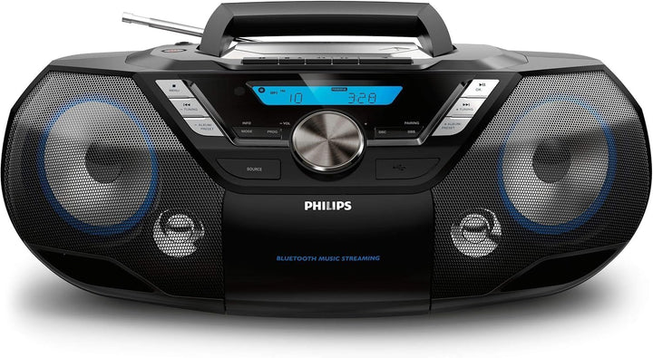 Philips AZB798T/12 CD-Sound-Maschine, tragbarer CD- und Kassetten-Player, DAB und FM Bluetooth, CD,