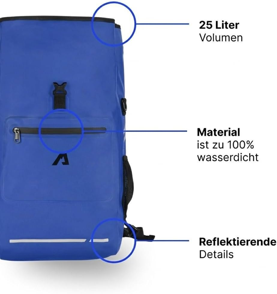 Alpensattel 3-in-1 Fahrradtasche 25 L – Gepäckträgertasche, Rucksack & Umhängetasche – wasserdicht,