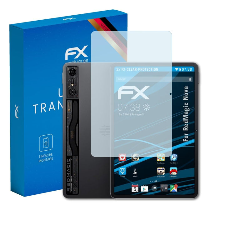 atFoliX Schutzfolie kompatibel mit RedMagic Nova Folie, ultraklare FX Displayschutzfolie (2X) FX-Cle