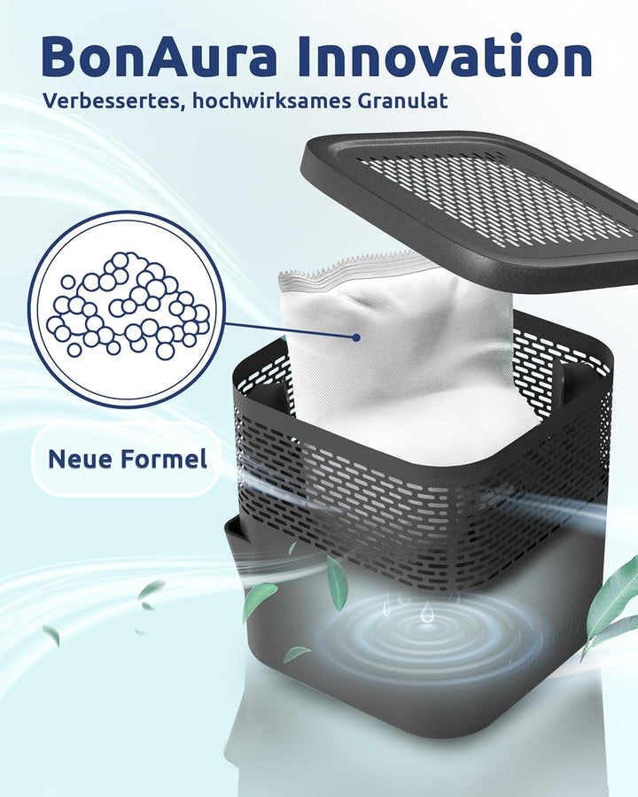 BonAura® Luftentfeuchter Nachfüllpack 4x 450g - Sparset Luftentfeuchter Granulat - 4er Set Entfeucht