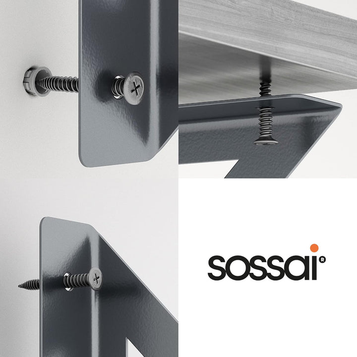 Sossai Regalträger 2er Set GSHR Truss 120x120 mm aus Stahl – Wandhalterung Regalwinkel für Regalbret
