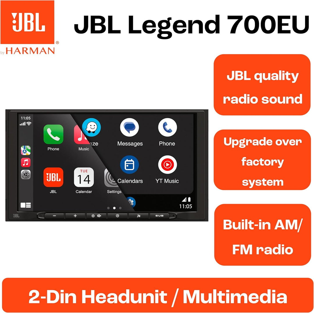 JBL Legend 700 2 DIN Autoradio mit Bildschirm, CarPlay Android Auto, Freisprechanlage Auto Radio mit