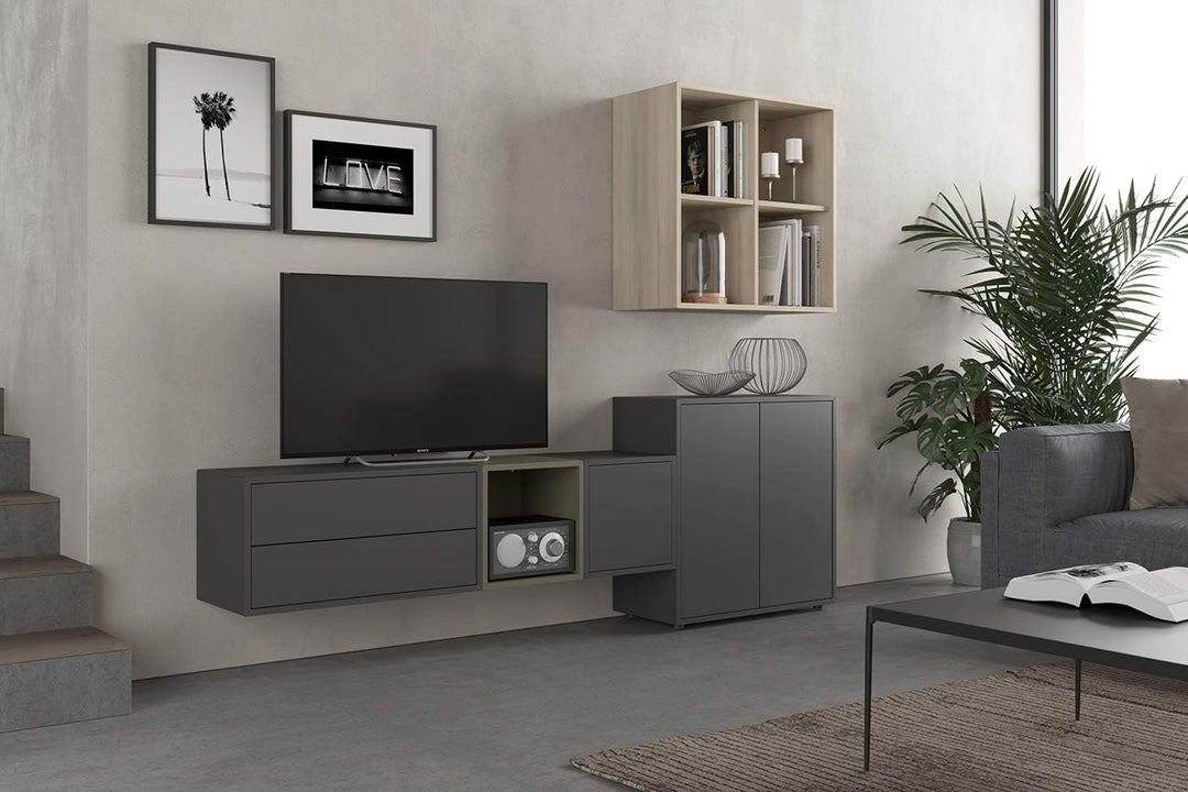 Iconico Home QBE, Wandwürfel mit 4 Fächern, Eingang, Wohnzimmer, Schlafzimmer, Jugendzimmer, Arbeits