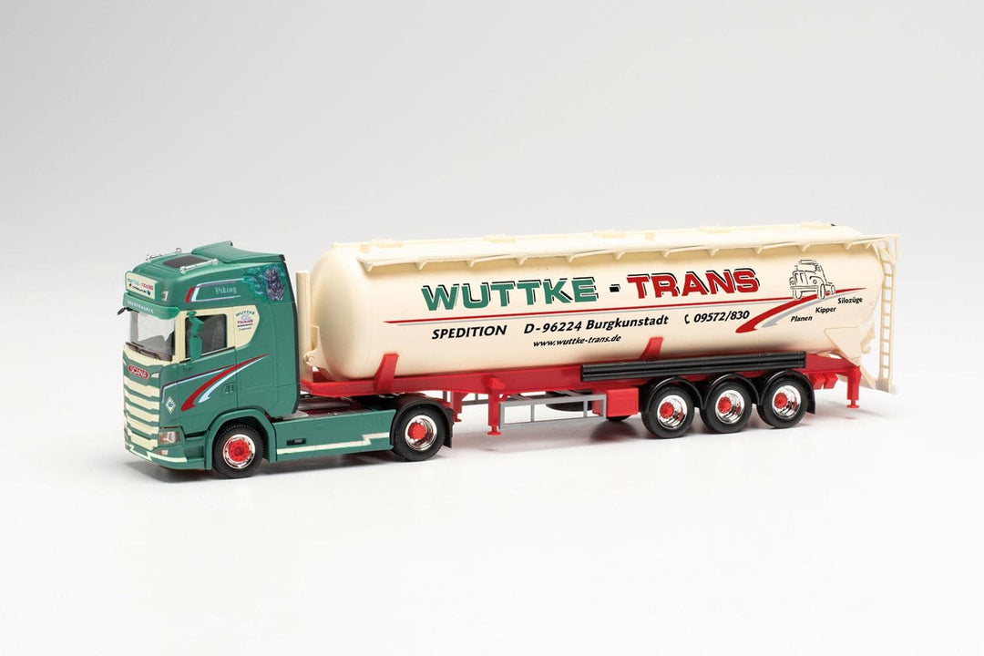 herpa Scania CS20 HD Silo-Sattelzug Wuttke-Trans Burgkunstadt 314886 /HN1800