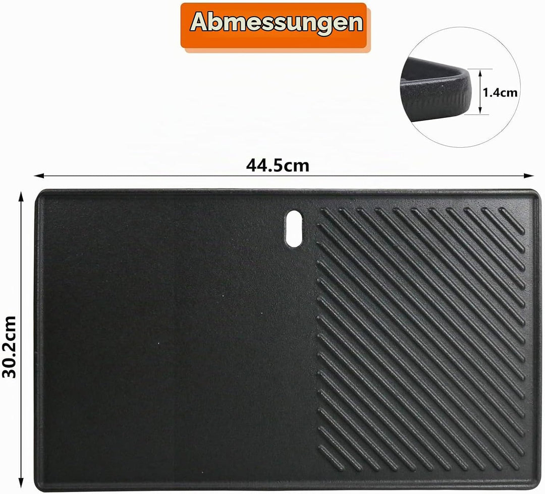 Denmay 7638 44,5 x 30cm Grillplatte Gusseisen für Weber I &amp; II Spirit E/S 310, 320, 330, Spirit E-31