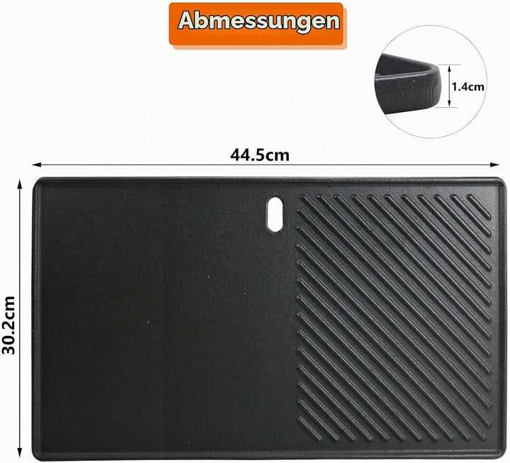 Denmay 7638 44,5 x 30cm Grillplatte Gusseisen für Weber I &amp; II Spirit E/S 310, 320, 330, Spirit E-31