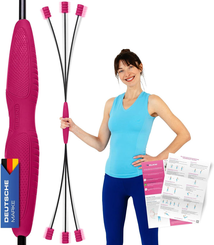 ELANI klimaneutraler Schwingstab - pink - Verstellbarer Widerstand & angenehmer Griff - hochbelastba