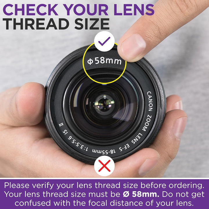 Yuhtech 58MM 0.43x Altura Photo Professional HD Weitwinkelobjektiv (mit Makroteil) für Canon EOS Reb